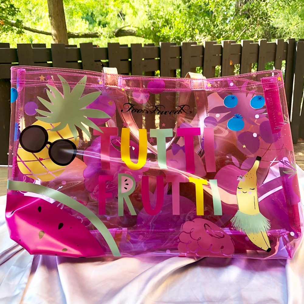 Too Faced Pink Tutti Frutti Tote Bag